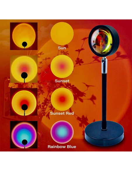 Proyector de Lámpara de Atardecer Genérico 16 Colores RGB Control Remoto Proyector de Lámpara de Atardecer Genérico 16 Colores RGB Control Remoto