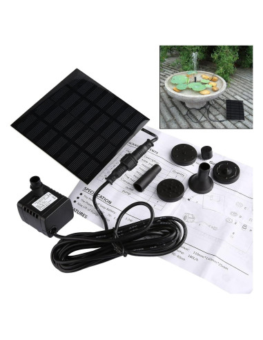 Bomba de Agua Solar CYDZSW 1.2W para Jardín y Baño de Aves