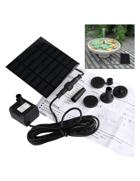 Bomba de Agua Solar CYDZSW 1.2W para Jardín y Baño de Aves