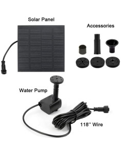 Bomba de Agua Solar CYDZSW 1.2W para Jardín y Baño de Aves 2