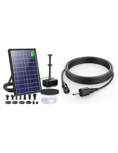 Bomba de Fuente Solar Biling 8W con Batería 3600mAh y 5 Boquillas