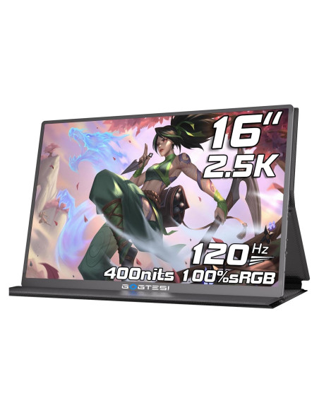 Monitor Portátil 16" Gogtesi 2.5K QHD 120Hz HDR 400nits