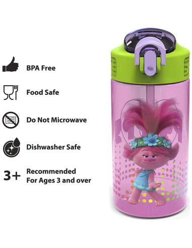 Botella de Agua Infantil Zak Designs Trolls 0.47L