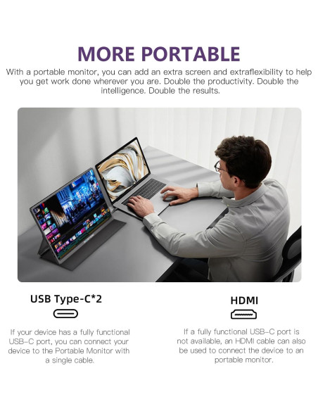 Monitor Portátil 16" Gogtesi 2.5K QHD 120Hz HDR 400nits