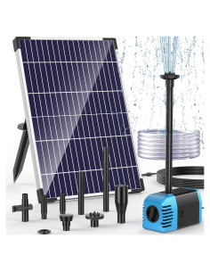 Bomba de Agua Solar POPOSOAP 12W 900 L/h para Estanque y Jardín