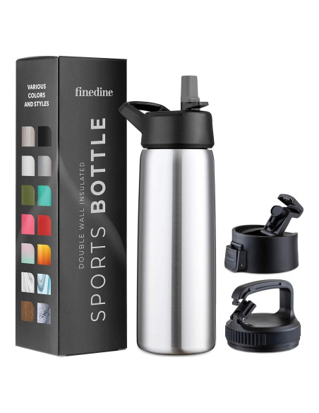 Botella de Agua Aislada BREFR 25 Oz Acero Inoxidable Plateado Botella de Agua Aislada BREFR 25 Oz Acero Inoxidable Plateado