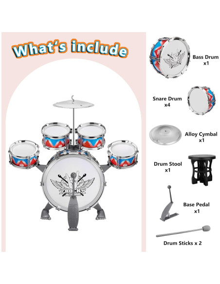 Juego de Batería Infantil CHADRIGIVS 54 cm 1.20 kg para 3-6 años