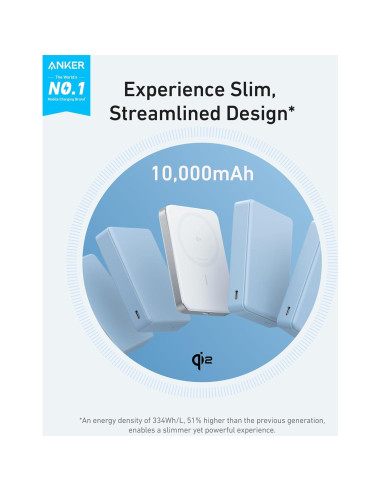 Banco de Energía Anker MagGo 10,000mAh Carga Inalámbrica 15W