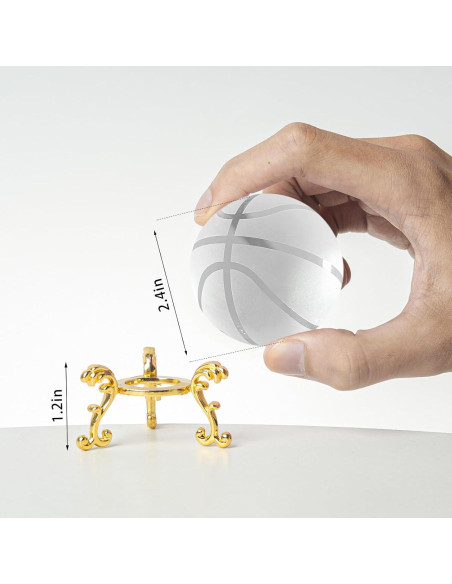 Esfera de Cristal Decorativa LONGWIN 60mm con Soporte Dorado