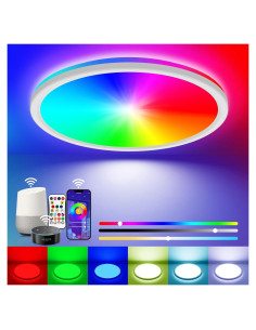 Luz de Techo LED Zemty 24W RGB Regulable Control Remoto