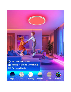 Luz de Techo LED Zemty 24W RGB Regulable Control Remoto 2