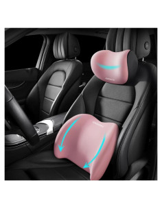 Cojín de Soporte Lumbar y de Cabeza AZNZKEZHU Rosa