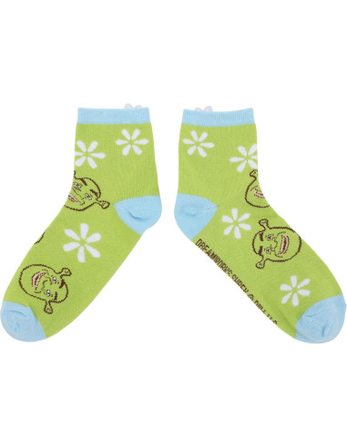 Calcetines de mujer Bioworld Shrek 3 pares con flores 3D