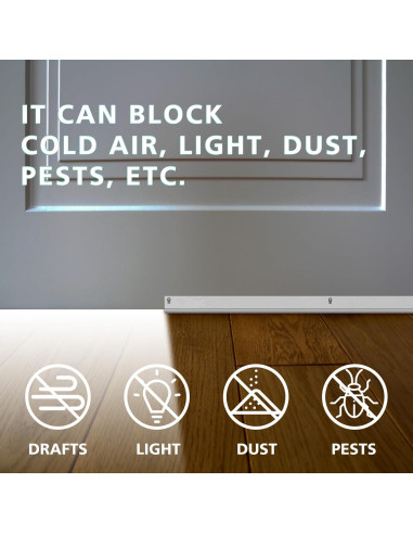 2 Barreras de Sellado para Puerta Lineshading PVC 91.44 cm Blanco