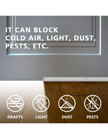 2 Barreras de Sellado para Puerta Lineshading PVC 91.44 cm Blanco