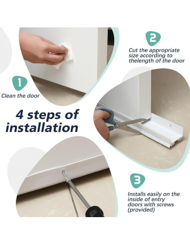 2 Barreras de Sellado para Puerta Lineshading PVC 91.44 cm Blanco