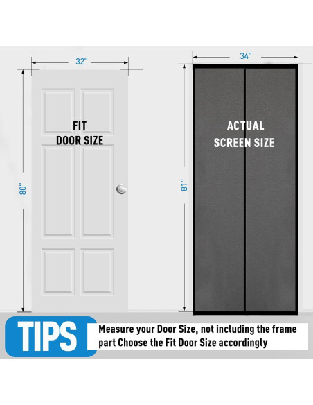 Cortina de Puerta Aislante Magnética HOMWMPA 86x210 cm Gris