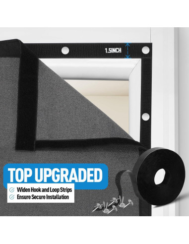 Cortina de Puerta Aislante Magnética HOMWMPA 86x210 cm Gris