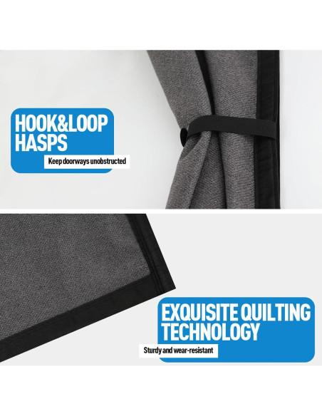Cortina de Puerta Aislante Magnética HOMWMPA 86x210 cm Gris