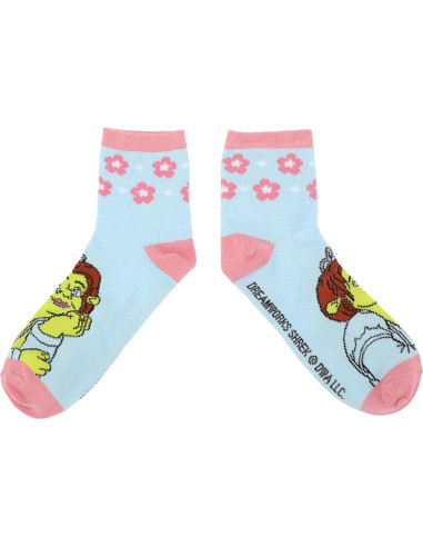 Calcetines de mujer Bioworld Shrek 3 pares con flores 3D