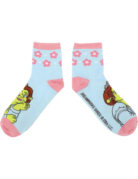 Calcetines de mujer Bioworld Shrek 3 pares con flores 3D