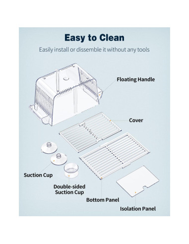 Caja de Cría Mediana Pawfly para Alevines de Peces 14x9.1x9.9cm
