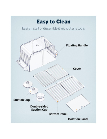 Caja de Cría Mediana Pawfly para Alevines de Peces 14x9.1x9.9cm