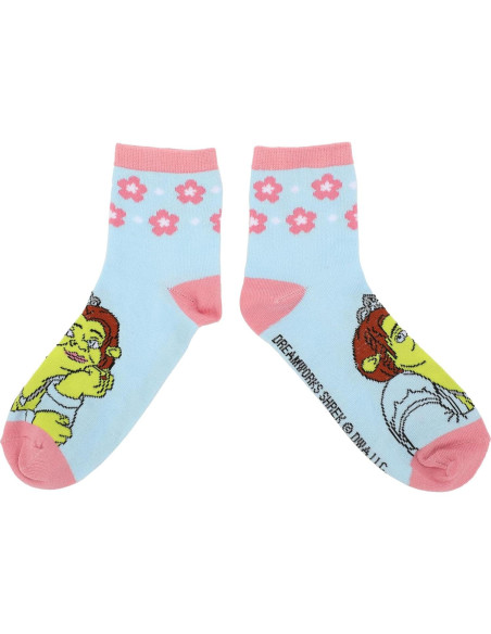 Calcetines de mujer Bioworld Shrek 3 pares con flores 3D