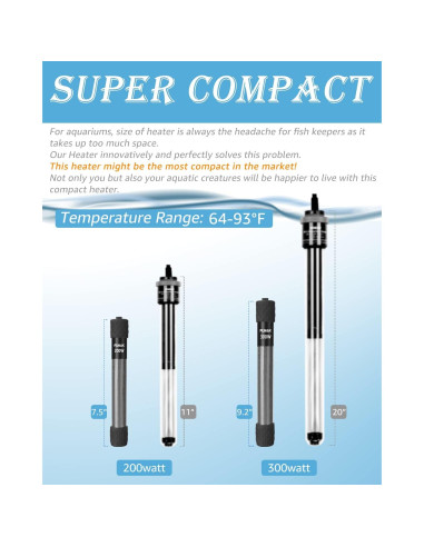 Calentador de Acuario 300W Waayon con Pantalla Digital LED