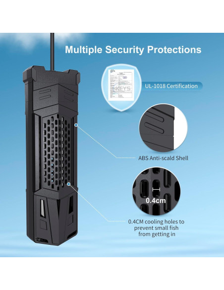 Calentador de Acuario HiTauing 1000W con Controlador Inteligente