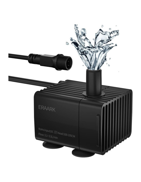 Bomba de Agua Silenciosa ERAARK 50GPH 190L/H para Acuario