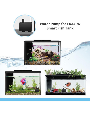 Bomba de Agua Silenciosa ERAARK 50GPH 190L/H para Acuario