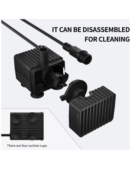 Bomba de Agua Silenciosa ERAARK 50GPH 190L/H para Acuario