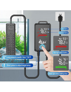 Calentador de Acuario AQQA 500W para 208-492 Litros con Controlador 2