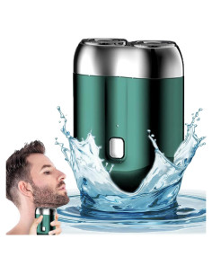 Mini Afeitadora Eléctrica Doble Cabezal Genérico USB Verde