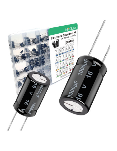 Kit de 280 Capacitores Electrolíticos Aluminio 0.1-1000uF 10-50V