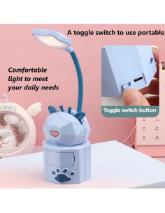 Lámpara de Escritorio LED Atigmdc Plegable Recargable USB Amarillo 2