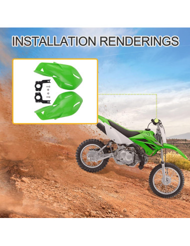 GOOFIT Protectores de Manillar Verde 7/8" para Motocicleta Off-road