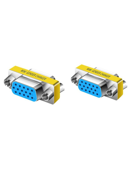 Adaptador VGA Hembra a Hembra 2-Pack LNHCAW - Acoplador HD15 Adaptador VGA Hembra a Hembra 2-Pack LNHCAW - Acoplador HD15