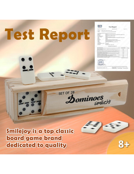 Juego de Dominó Doble 6 Smilejoy en Caja de Madera para 2 Jugadores