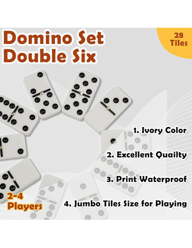 Juego de Dominó Doble 6 Smilejoy en Caja de Madera para 2 Jugadores