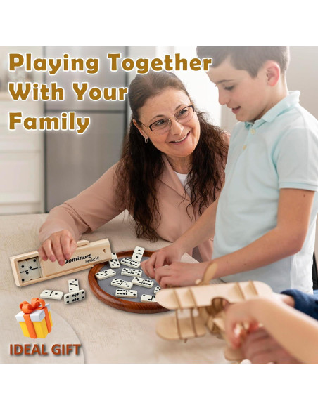 Juego de Dominó Doble 6 Smilejoy en Caja de Madera para 2 Jugadores