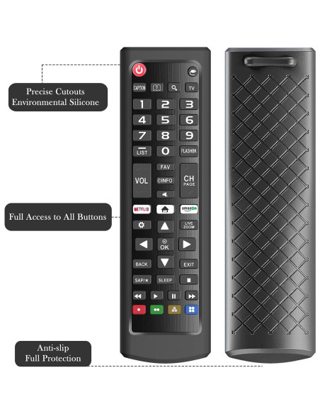 Funda de Silicona para Control Remoto LG AKB75095307 Negra