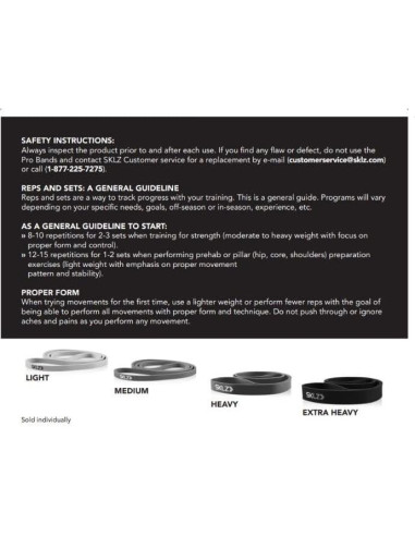 Banda de Resistencia SKLZ Pro Mediana 102 cm para Entrenamiento