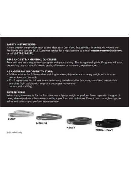 Banda de Resistencia SKLZ Pro Mediana 102 cm para Entrenamiento