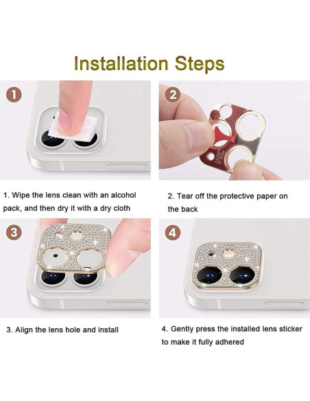 Cubiertas de Lente de Cámara GSRYPC para iPhone 13 Pro - 2 Pzas