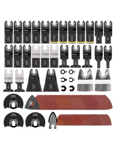 Juego de Hojas de Sierra Oscilante Revvstark 130 PCS - Cortar Madera, Plástico, Metal