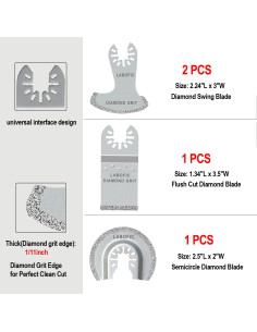 Juego de 4 Hojas de Sierra Oscilante de Diamante LABOFiC 2