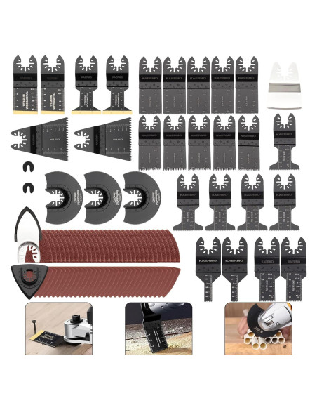 Kit de Cuchillas de Sierra Oscilante Titanio 91 Piezas KAERMO