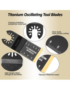 Kit de Cuchillas de Sierra Oscilante Titanio 91 Piezas KAERMO 2